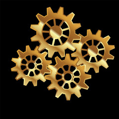 Gears icons set. Icon of loading, development, process, evolution, operation, develop. Vector illustration.
