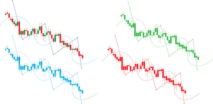 Professional Stock Market Candlestick Chart Analysis With Trend Lines And Trading Indicators Vector Illustration