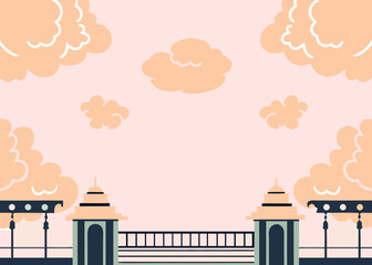 Serene bridge under cloudy sky