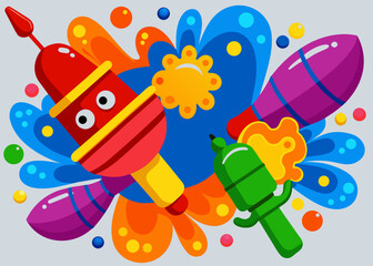 Colorful popsicles on a sunny day