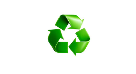Obraz premium A vibrant green triangular symbol of arrows on a black background, representing circular action