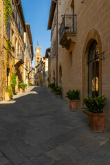 Obraz premium Corso Il Rossellino street in Pienza, Tuscany, Italy