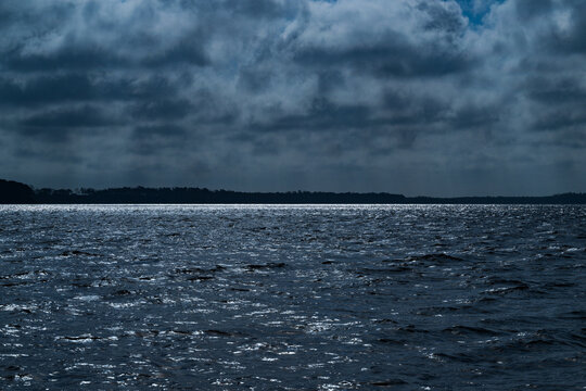 Dark clouds in the evening over the Pamlico Sound
