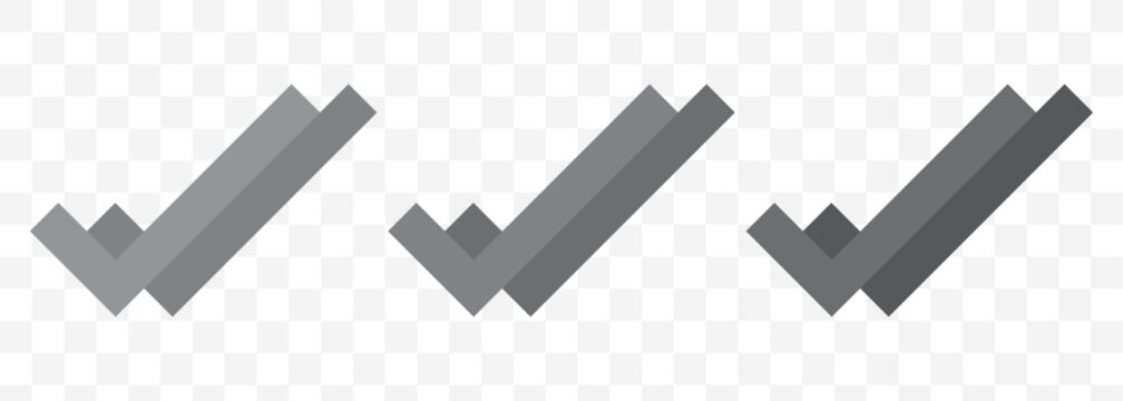 Double check mark icons in black and blue representing confirmation and verification. Double check icon tick symbol confirmation, approval, success icons. Check mark icon 