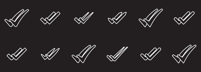 Obraz premium Double check Icon on Dark or Black Background. EPS 10.