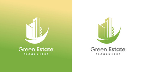 Green house logo design template with modern style idea