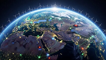 Sustainable Green Energy Future Eco Nature Background