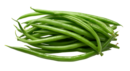A vibrant pile of fresh, elongated, bright green string beans, ready for cooking