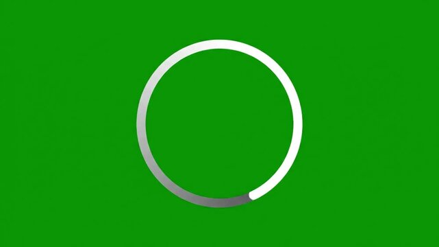 A silver circle on a green background viewed from the front