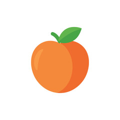 Fresh orange fruit flat design isolated white background vector
