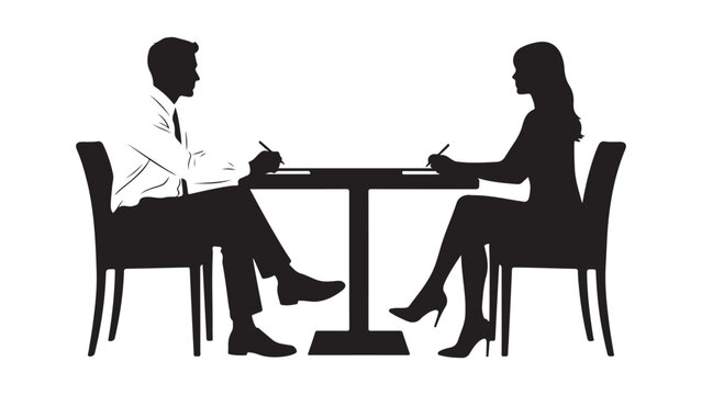 Business meeting silhouette illustration Vector, illustration
