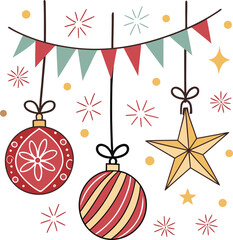 christmas background with balls