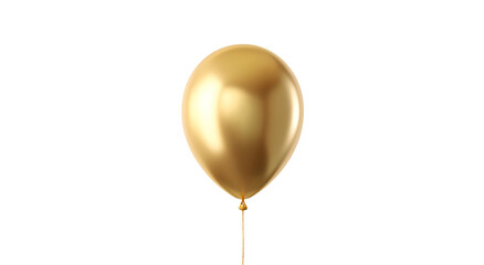 A vibrant, golden-colored balloon floats against a stark black background