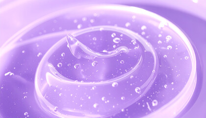 Closeup Macro Shot of Swirling Lavender Gel with Bubbles.