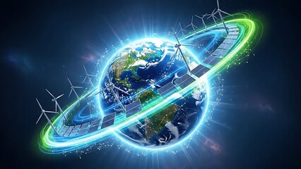 Sustainable Green Energy Future Eco Nature Background