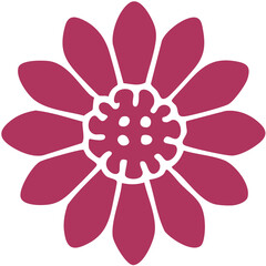 Flower clip art design on plain white transparent isolated background for card, shirt, hoodie, sweatshirt, apparel, card, tag, mug, icon, poster or badge