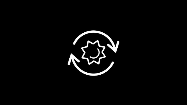 Circular arrows around a cogwheel symbol indicating process or cycle