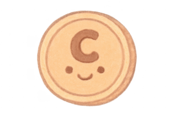 Cute cookie character representing letter c