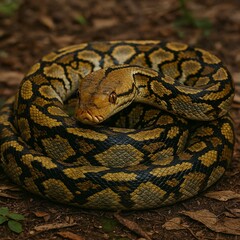 a phyton snake closeup AI generated