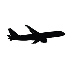 Silhouette of a commercial jet airplane isolated on white background © StockSynergy