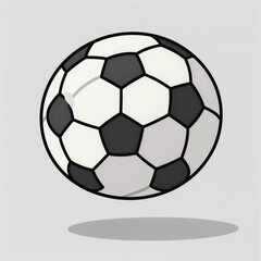 Fototapeta premium Cute Minimalist Soccer Ball Illustration with Bold Outlines and Flat Colors on White Background
