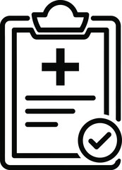 Fototapeta premium Medical record with cross symbol and a successful checkmark indicating health completion