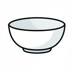 Cute Minimalist Bowl Illustration with Bold Outlines and Flat Colors