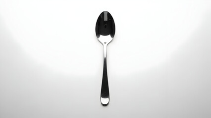 Metal Spoon Isolated on White Background