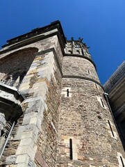 The corner of a tower