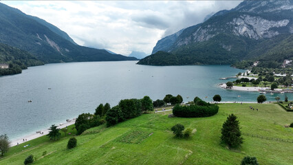 Captivating aerial view of northern Italy's serene lakes