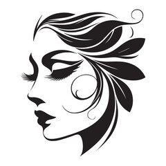 A girl laughing.  Vector illustration.
