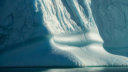 Melting Glacier Ice Formation Over Water Surface.