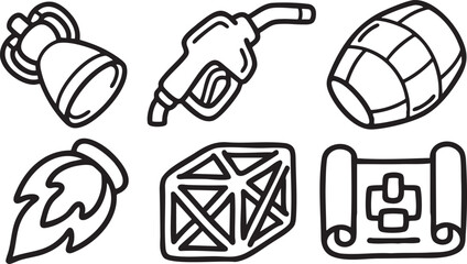 Black line of a rocket fuel pump barrel flame crate and blueprint