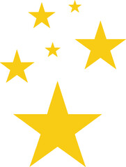 Obraz premium Golden Star Collection Vector Illustration with Simple Flat Shapes for Rating Icons Decorations Awards and Creative Design