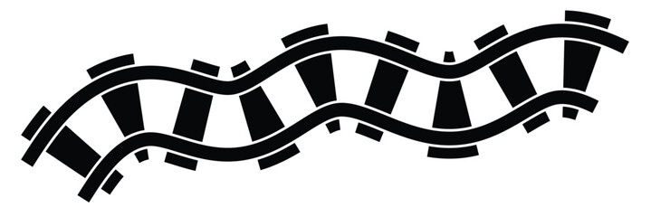 Railway Line, Rails Symbol, Train Tracks Sign, Railroad Pictogram, Railway Track Silhouette eps 10