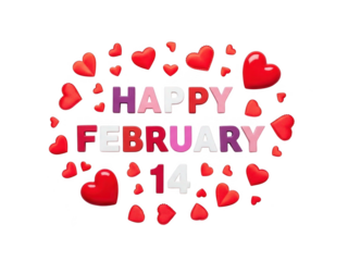 Happy valentine's day isolated on transparent background