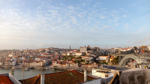 View of Porto and bridge Dom Luis I from Vila Nova de Gaia