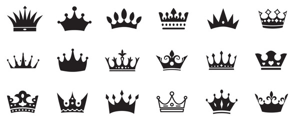 Estores personalizados con tu foto Crown set icons, collection different crown sign, silhouette crown symbol Crown king mega icon set