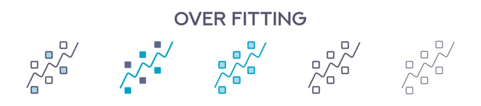 Overfitting Element For Design Graphic - Multi Styles. Vector Illustration Of Two Colored And Black. Multiple Icons Designs Can Be Used For Mobile, Ui, Web 