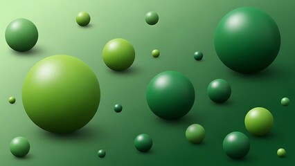 Abstract Green Spheres Composition