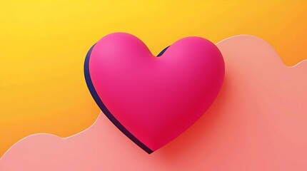 Pink Heart Shape on Colorful Background