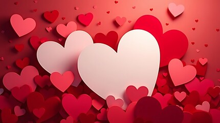 Valentine's Day Hearts Paper Cut Background