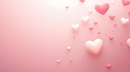 Floating Pink Hearts Love Background