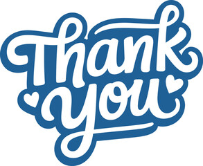 Elegant Thank You Calligraphy in Black Script on White Background