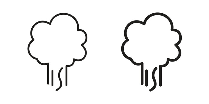 Smoke icon flat simple icon. Liner version - stock vector.