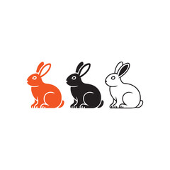Fototapeta premium Rabbit Bunny Icon Set Illustration