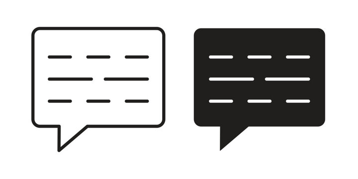 Subtitles icon flat simple icon. Liner version - stock vector.