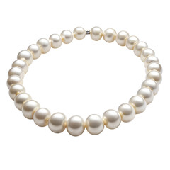pearl necklace on white background