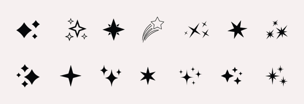 sparkle star set ,Shine sparkle icon. Vector blink star for logo, sparkle clipart