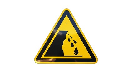 Caution sign warns of toxic or hazardous material spillage area